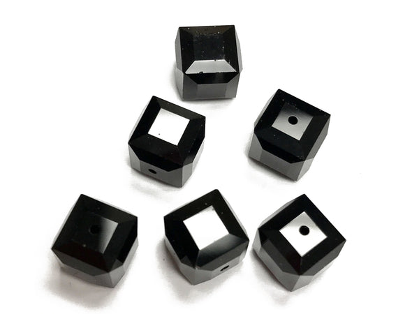Wholesale Genuine Swarovski 5601 4mm JET Cube Beads, Choose Package Size - BeadPrism