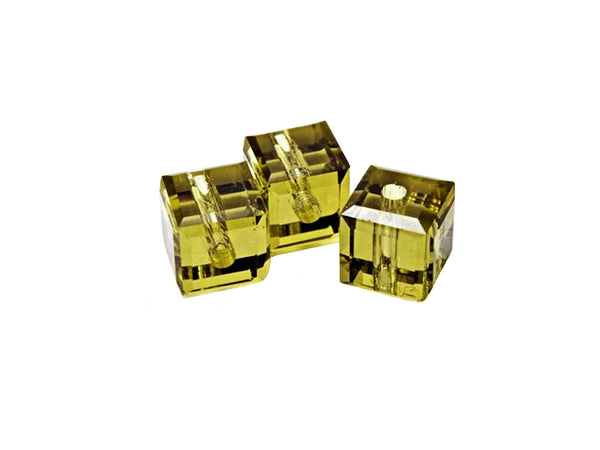 Wholesale Genuine Swarovski 5601 4mm Khaki Cube Beads, Choose Package Size - BeadPrism
