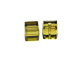 Wholesale Genuine Swarovski 5601 4mm Khaki Cube Beads, Choose Package Size - BeadPrism