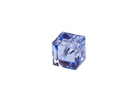 Wholesale Genuine Swarovski 5601 4mm Light Sapphire Cube Beads, Choose Package Size - BeadPrism