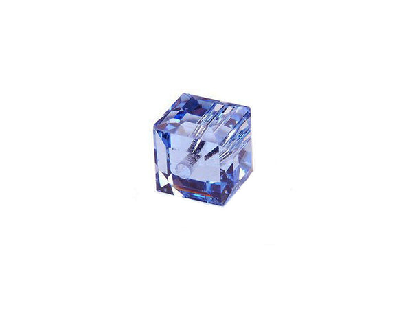 Wholesale Genuine Swarovski 5601 4mm Light Sapphire Cube Beads, Choose Package Size - BeadPrism