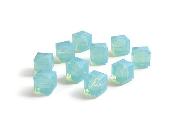 Wholesale Genuine Swarovski 5601 4mm Pacific Opal Cube Beads, Choose Package Size - BeadPrism
