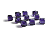 Load image into Gallery viewer, Wholesale Genuine Swarovski 5601 4mm Purple Velvet Cube Beads, Choose Package Size - BeadPrism