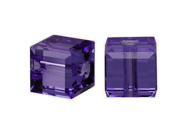 Wholesale Genuine Swarovski 5601 4mm Purple Velvet Cube Beads, Choose Package Size - BeadPrism