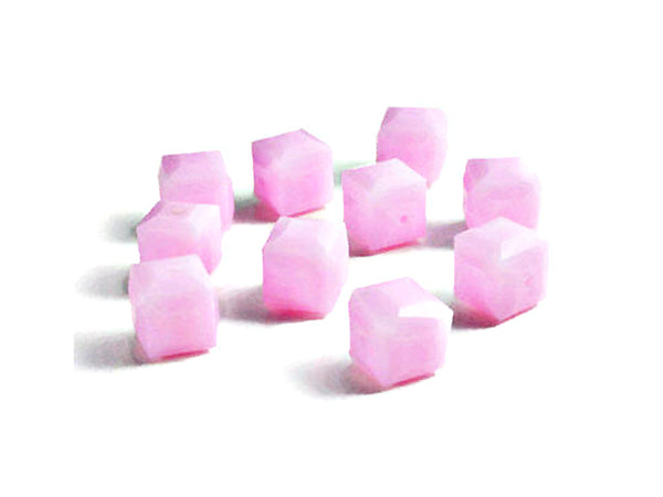 Wholesale Genuine Swarovski 5601 6mm Rose Alabaster Cube Beads, Choose Package Size - BeadPrism