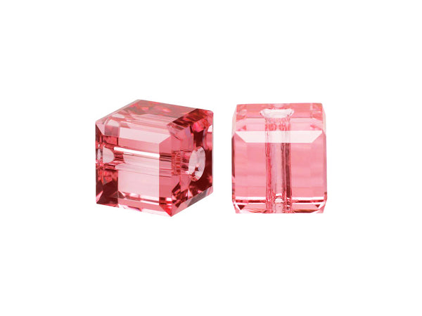 Wholesale Genuine Swarovski 5601 4mm ROSE Cube Beads, Choose Package Size - BeadPrism