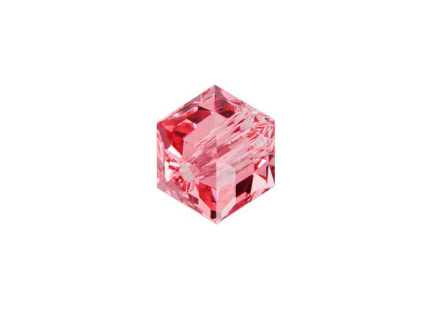 Wholesale Genuine Swarovski 5601 4mm ROSE Cube Beads, Choose Package Size - BeadPrism