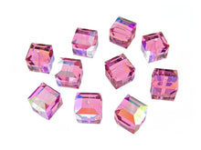 Load image into Gallery viewer, Wholesale Genuine Swarovski 5601 4mm Rose AB Cube Beads, Choose Package Size - BeadPrism