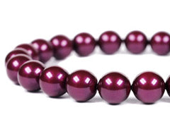 Blackberry -  10mm Round Swarovski Crystal Pearls Strand of 50 - BeadPrism