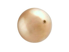 Powder Almond - 8mm Half-Drilled Round Swarovski Crystal Pearls Pack of 25 - BeadPrism