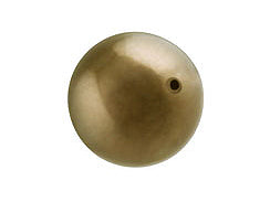 Brown - 10mm Half-Drilled Round Swarovski Crystal Pearls Pack of 10 - BeadPrism