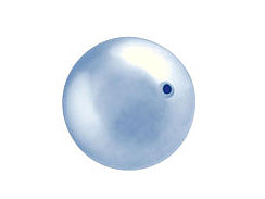 Light Blue - 8mm Half-Drilled Round Swarovski Crystal Pearls Pack  of 25 - BeadPrism