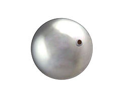 Light Grey - 10mm Half Drilled Round Swarovski Crystal Pearls Pack of 10 - BeadPrism