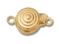 14K Gold - Small Bull's Eye Clasp 1-Strand  *Temporarily out of stock*