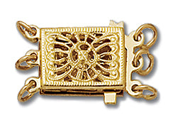14K Gold - Fancy Clasp 3-Strand