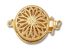 Load image into Gallery viewer, 14K Gold - Round Filigree Clasp 1-Strand