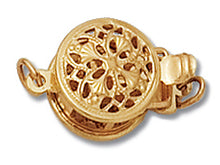 Load image into Gallery viewer, 14K Gold - Small Round Filigree Clasp 1-Strand