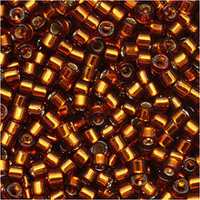Load image into Gallery viewer, Pack of 50 gram SILVER LINED AMBER  Miyuki Delicas 11/0 Seed Beads Wholesale - BeadPrism