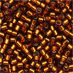 Pack of 50 gram SILVER LINED AMBER  Miyuki Delicas 11/0 Seed Beads Wholesale - BeadPrism