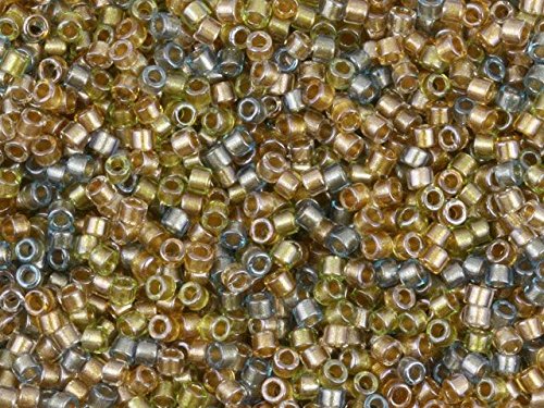Pack of 50 gram LINED METALLIC MIX Miyuki Delicas 11/0 Seed Beads Wholesale - BeadPrism