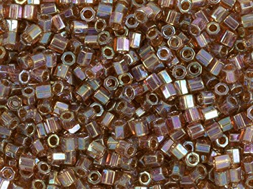 Pack of 50 gram 8/0 Light Brown AB  HEX CUT Miyuki Delicas Seed Beads Wholesale - BeadPrism