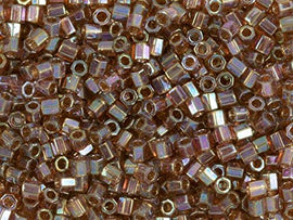 Pack of 50 gram 8/0 Light Brown AB  HEX CUT Miyuki Delicas Seed Beads Wholesale - BeadPrism