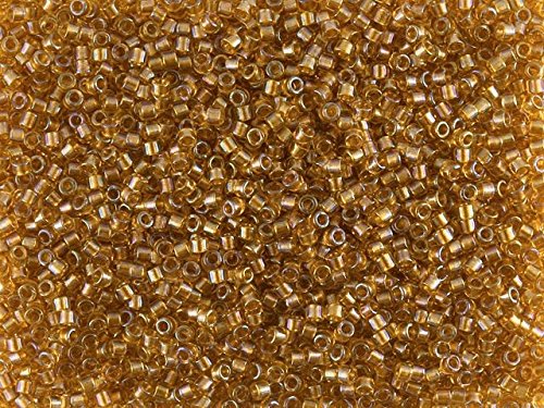 Pack of 50 gram LINED TOPAZ AB  Miyuki Delicas 11/0 Seed Beads Wholesale - BeadPrism