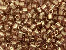 Load image into Gallery viewer, Pack of 50 gram Transparent Luster Metaliic  Gold Rose  Delicas 8/0 Seed Beads Wholesale - BeadPrism