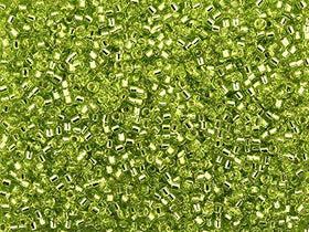 Pack of 50 gram SILVER LINED CHARTREUSE  Miyuki Delicas 11/0 Seed Beads Wholesale - BeadPrism