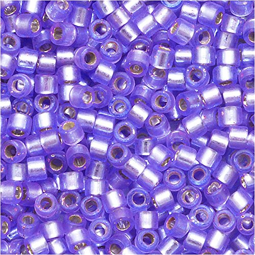 Pack of 50 gram SEMI MATTE SILVER LINED PURPLE  Miyuki Delicas 11/0 Seed Beads Wholesale - BeadPrism