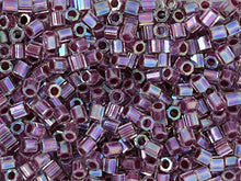 Load image into Gallery viewer, Pack of 50 gram 8/0 LINED Magenta AB  HEX CUT Miyuki Delicas Seed Beads Wholesale - BeadPrism