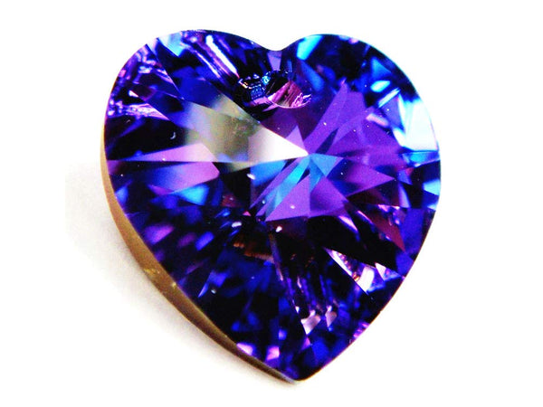 Swarovski Crystal, #6228 Heart Shape Pendant 10mm, Crystal Heliotrope, Wholesale Packs - BeadPrism
