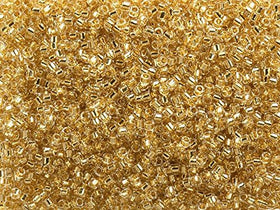 Pack of 25 gram Color Lined Crystal 24 Karat Goldplated  Miyuki 15/0 Delicas Seed Beads Wholesale - BeadPrism