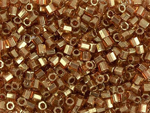 Pack of 50 gram 8/0 TRANSPARENT Luster Metallic  HEX CUT Miyuki Delicas Seed Beads Wholesale - BeadPrism