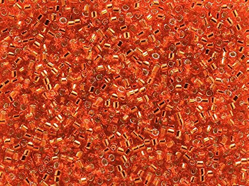 Pack of 50 gram Silver Lined Red/Orange - Miyuki 15/0 Delicas Seed Beads Wholesale - BeadPrism