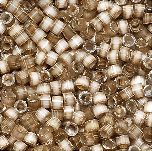 Pack of 50 gram SILVER LINED VARIEGATED TAUPE  Miyuki Delicas 11/0 Seed Beads Wholesale - BeadPrism