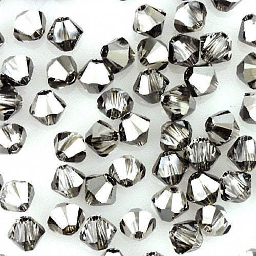 Swarovski Crystal, #5328 Bicone Beads 5mm, Crystal Silver Night, Wholesale Packs - BeadPrism