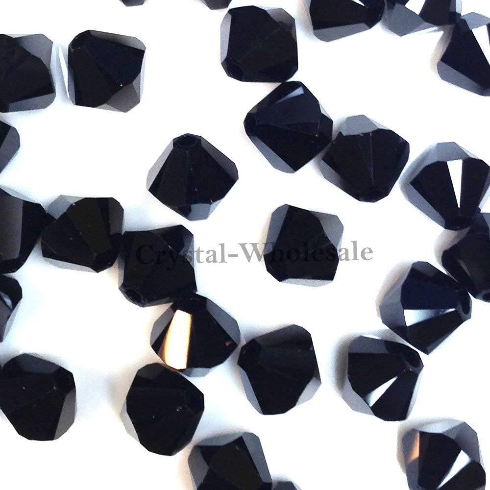 Swarovski Crystal, #5328 Bicone Beads 5mm, JET, Wholesale Packs - BeadPrism