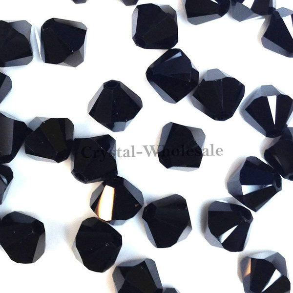 Swarovski Crystal, #5328 Bicone Beads 3mm, JET, Wholesale Packs - BeadPrism