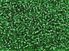 Load image into Gallery viewer, Pack of 50 gram SILVER LINED LT GREEN  Miyuki Delicas 11/0 Seed Beads Wholesale - BeadPrism