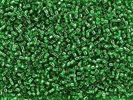 Pack of 50 gram SILVER LINED LT GREEN  Miyuki Delicas 11/0 Seed Beads Wholesale - BeadPrism