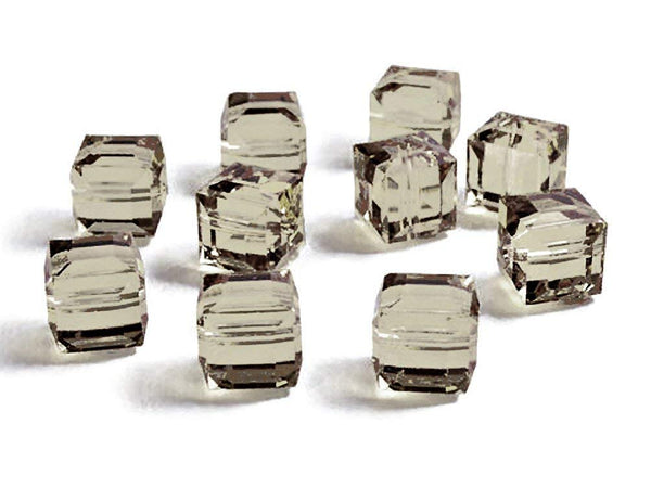 Wholesale Genuine Swarovski 5601 4mm Greige Cube Beads, Choose Package Size - BeadPrism
