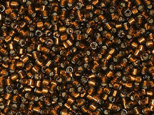 Load image into Gallery viewer, Pack of 50 gram SILVER LINED SMOKED TOPAZ  Miyuki Delicas 11/0 Seed Beads Wholesale - BeadPrism