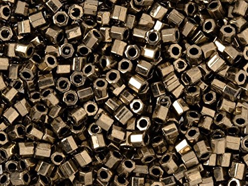 Pack of 50 gram 8/0 METALLIC Bronze  HEX CUT Miyuki Delicas Seed Beads Wholesale - BeadPrism
