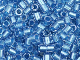 Pack of 50 gram Sparkling Aqua Lined Crystal  Delicas 8/0 Seed Beads Wholesale - BeadPrism