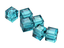 Load image into Gallery viewer, Wholesale Genuine Swarovski 5601 8mm Indicolite Cube Beads, Choose Package Size - BeadPrism