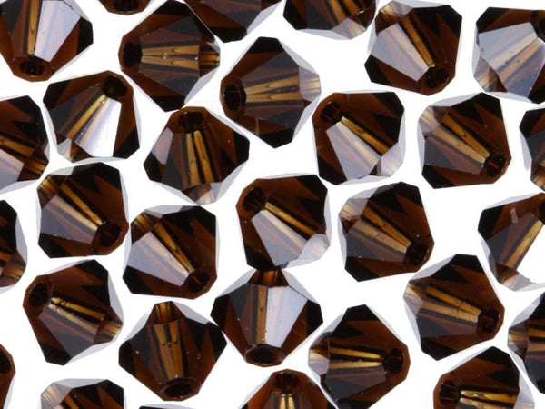 Swarovski Crystal, #5301 Bicone Beads 5mm, Mocca, Wholesale Packs - BeadPrism