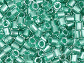 Pack of 50 gram Sparkling Turquoise Lined Crystal  Delicas 8/0 Seed Beads Wholesale - BeadPrism