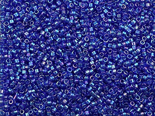 Pack of 50 gram Transparent AB Sapphire  Miyuki 15/0 Delicas Seed Beads Wholesale - BeadPrism