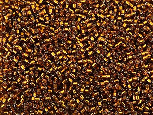 Pack of 50 gram Silver Lined Dark Topaz  Delicas 8/0 Seed Beads Wholesale - BeadPrism